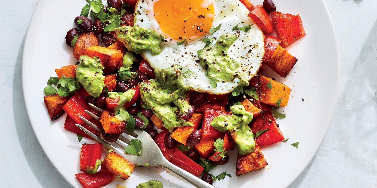 Cooking Light: Southwestern Sweet Potato and Egg Hash, Slow Cooker Creamy Lentil Soup, Pan-Seared Shrimp with Walnut and Herb Gremolata